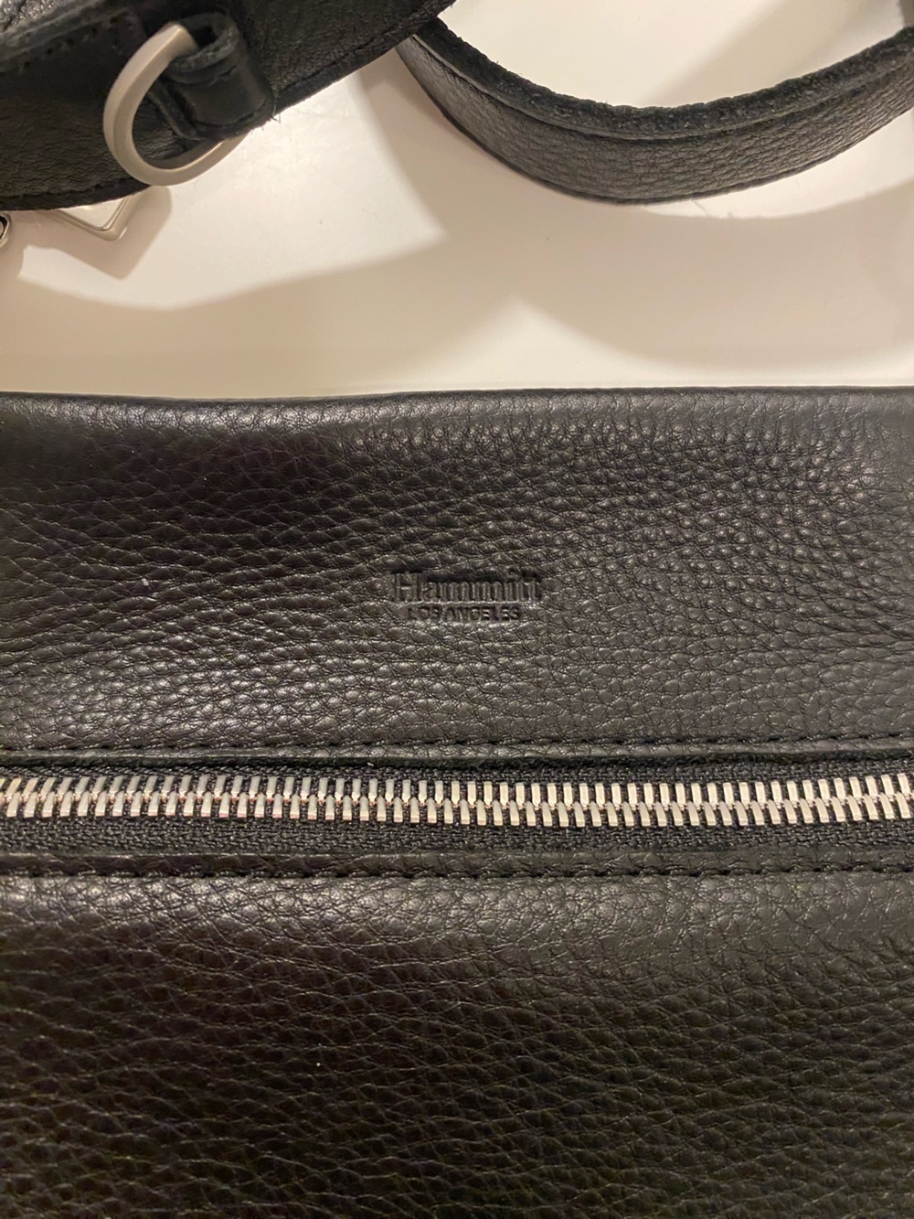 Hammitt Black Pebbled Leather Crossbody with Silver Ring Hardware - Picture 4 of 13